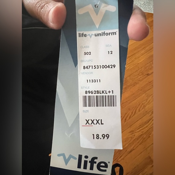 life Uniform Scrub bottoms draw string black size XXXL - Picture 5 of 6